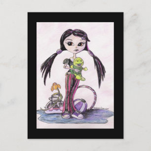 Carte Postale Bonjour Dollies : Leela la Pouty Girl