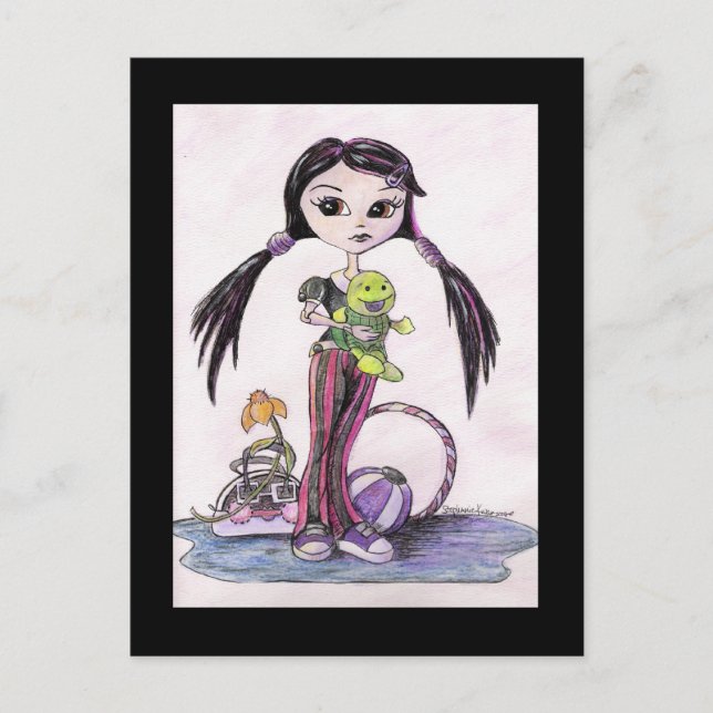 Carte Postale Bonjour Dollies : Leela la Pouty Girl (Devant)
