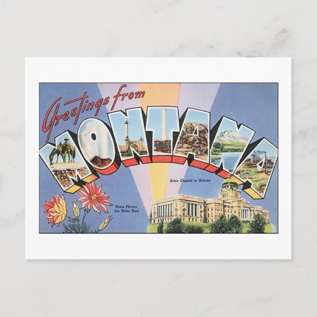 Carte Postale Bonjour du Montana (Devant)