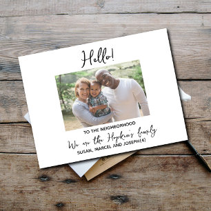 Carte Postale Bonjour, Editable Nous sommes nouveaux à la photo 