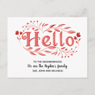 Carte Postale Bonjour, Editable Nous sommes nouveaux dans le Po 