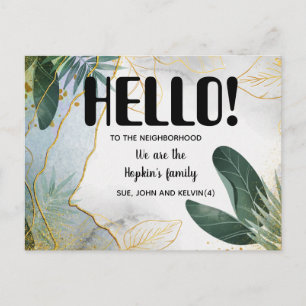 Carte Postale Bonjour, Editable Nous sommes nouveaux dans le qua