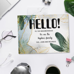 Carte Postale Bonjour, Editable Nous sommes nouveaux dans le qua
