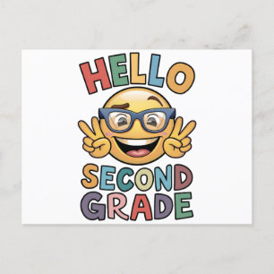Carte Postale Bonjour Enseignant de deuxième année 2e année écol