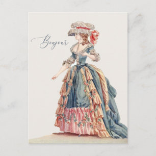 Carte Postale Bonjour Hello Ami Marie Antoinette Salutation