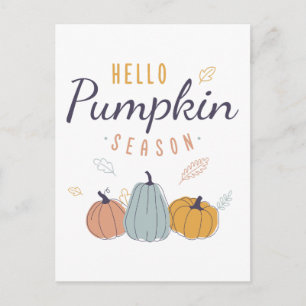Carte Postale Bonjour la saison des citrouilles