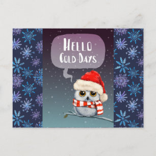 Carte Postale Bonjour Message de jours froids
