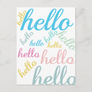 Carte Postale Bonjour mignon coloré Bonjour Cadeaux