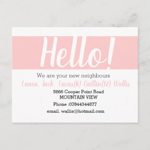 Carte Postale Bonjour rencontrer les voisins Blush rose
