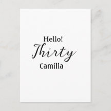 Bonjour trente anniversaire nom simple minimal élé