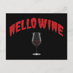 Carte Postale Bonjour Vin - Un Treat d'Halloween