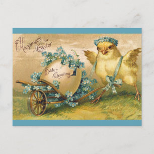 Carte Postale Bonjour Vintage Chick Pâques