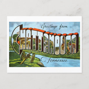 Carte Postale Bonjour vintage de Chattanooga, Tennessee,