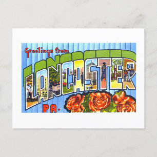 Carte Postale Bonjour vintage de Lancaster, Pennsylvanie,