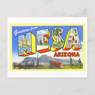 Carte Postale Bonjour vintage de Mesa, Arizona,
