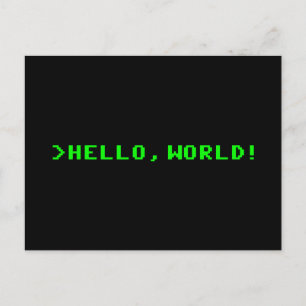 Carte Postale Bonjour World Computer Programming