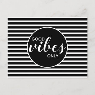 Carte Postale Bonne ambiance uniquement Citation noir blanc 
