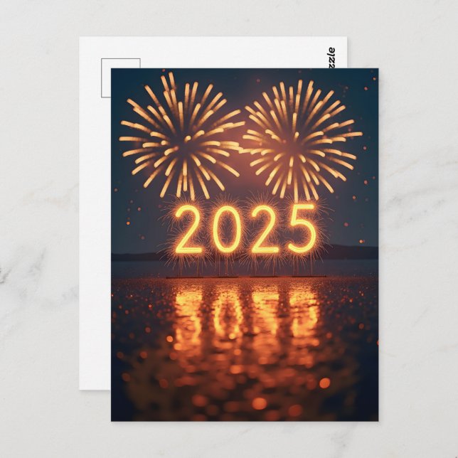 Carte Postale Bonne année 2025 (Devant / Derrière)