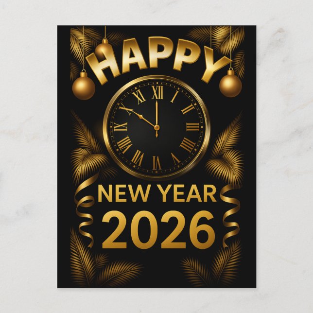 Carte Postale "Bonne année 2026" (Devant)