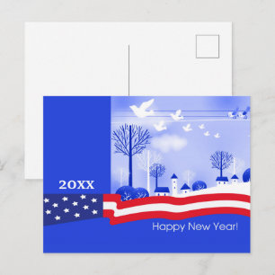Carte Postale Bonne année. Année personnalisée   Patriotique