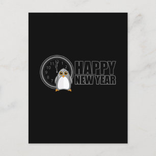 Carte Postale Bonne année - Pingouin