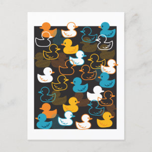 Carte Postale Bonne baignade une pataugeoire de canards Voiture 