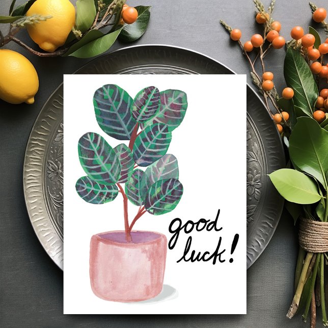 Carte Postale Bonne chance Calathea Prière Plante Aquarelle (Good Luck Calathea Prayer Plant Watercolor Postcard
)