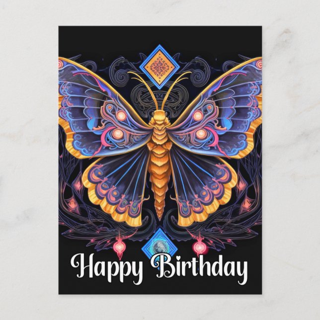 Carte Postale Bonne conception de papillon imaginatif anniversai (Devant)