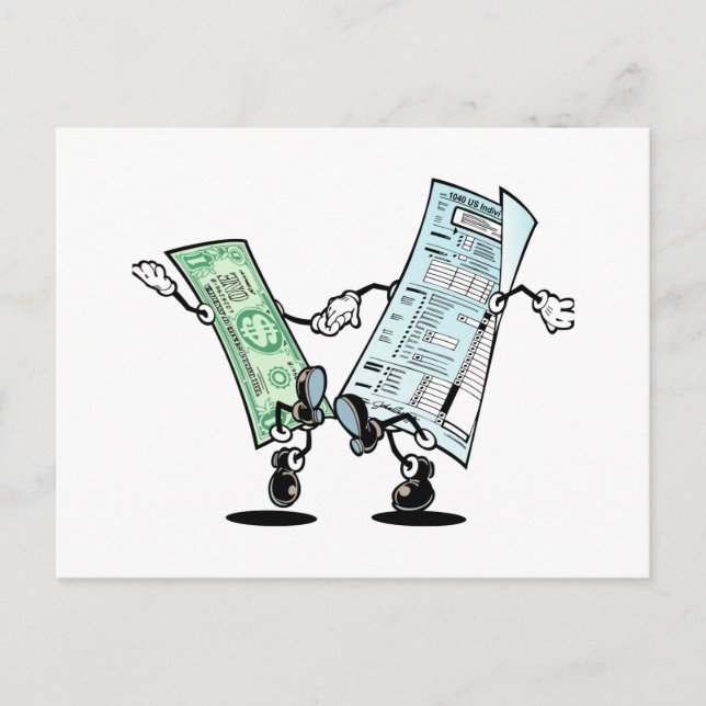Carte Postale Bonne conception des remboursements d'impôt (Devant)