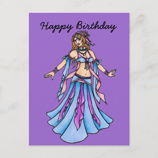 Carte Postale Bonne danseuse du ventre d'anniversaire (Devant)
