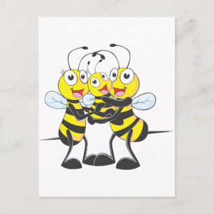 Carte Postale Bonne famille d'abeilles