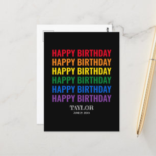 Carte Postale Bonne fête d'anniversaire LGBT Pride transgenre LG