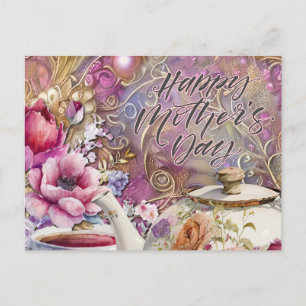 Carte Postale Bonne fête des mères et fête du thé