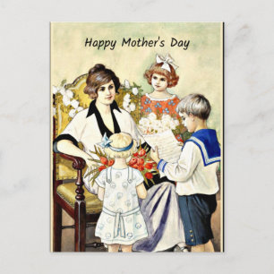 Carte Postale Bonne fête des mères, illustration vintage