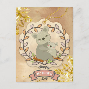 Carte Postale Bonne fête des mères mignonne amusant Koala Ours e