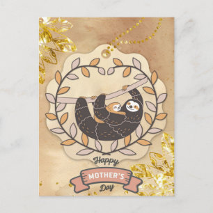 Carte Postale Bonne fête des mères mignonne amusant Koala Sloth 
