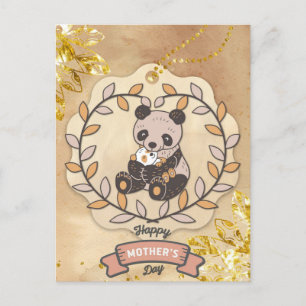 Carte Postale Bonne fête des mères mignonne amusant Panda Bear