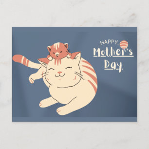 Carte Postale Bonne fête des mères mignonne chat et chaton