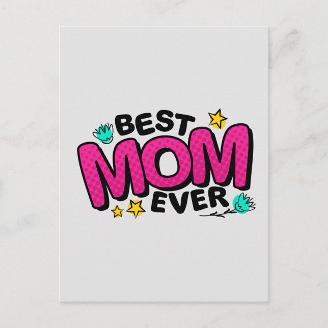 Carte Postale Bonne Fête des mères pour la meilleure maman jamai (Devant)