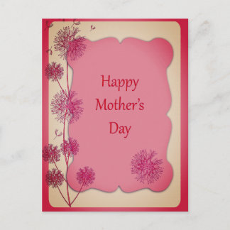Carte Postale Bonne fête des mères Trim rose et graines de Dande