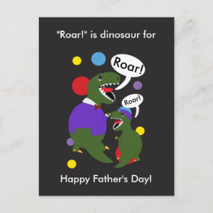 Carte Postale Bonne Fête des pères Dinosaure Du Fils Personnalis