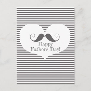 Carte Postale Bonne Fête des pères ! Moustache amusante et rayur