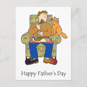 Carte Postale Bonne Fête des pères pour l'Amoureux des chats