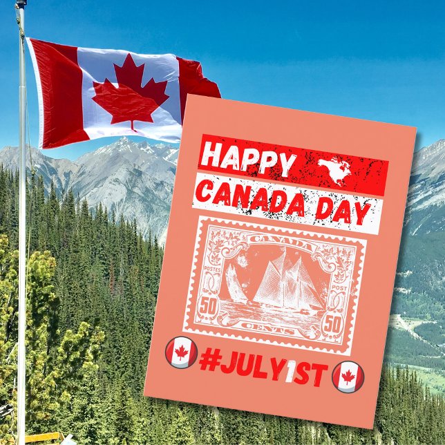 Carte Postale Bonne fête du Canada 1er juillet (Créateur téléchargé)