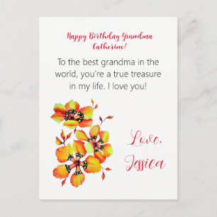 Carte Postale Bonne grand-mère d'anniversaire ! Je t'aime !