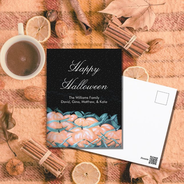 Carte Postale Bonne Halloween mignonne récolte Citrouille (Créateur téléchargé)