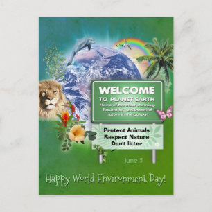 Carte Postale Bonne Journée mondiale de l'environnement (texte p