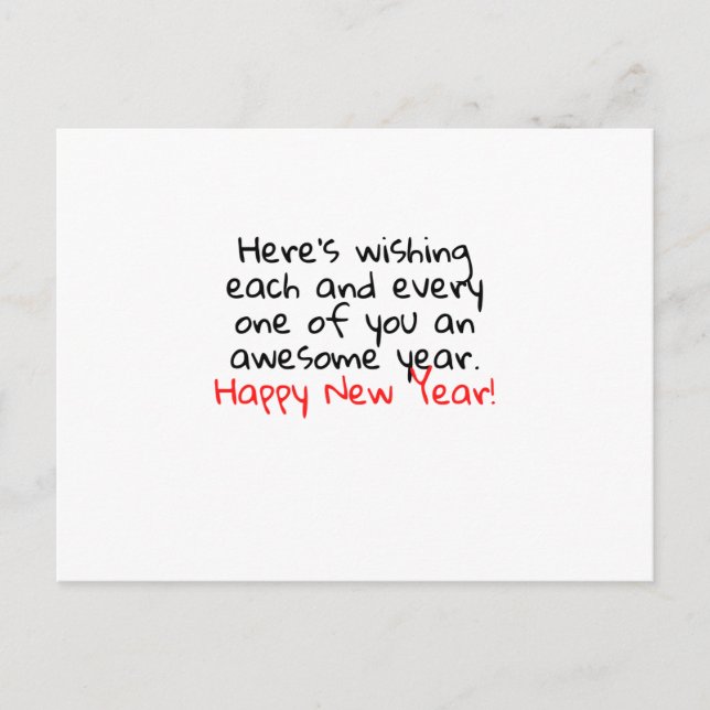 CARTE POSTALE BONNE NOUVELLE ANNÉE (Devant)