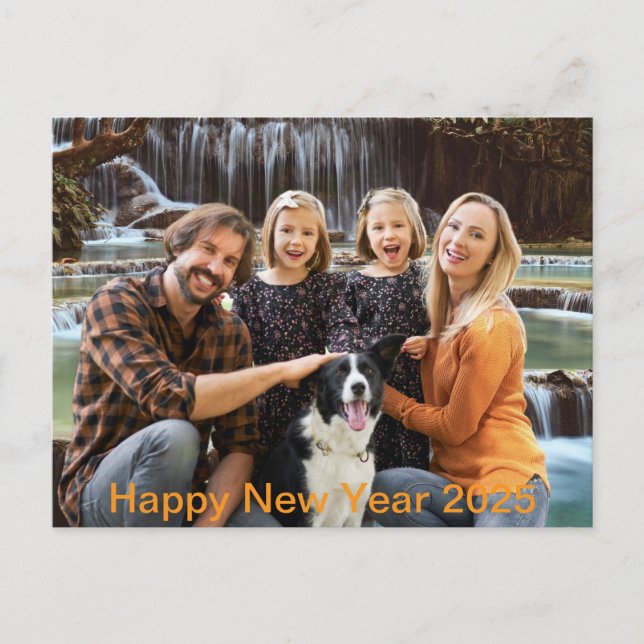 Carte Postale bonne nouvelle année famille 2025 (Devant)