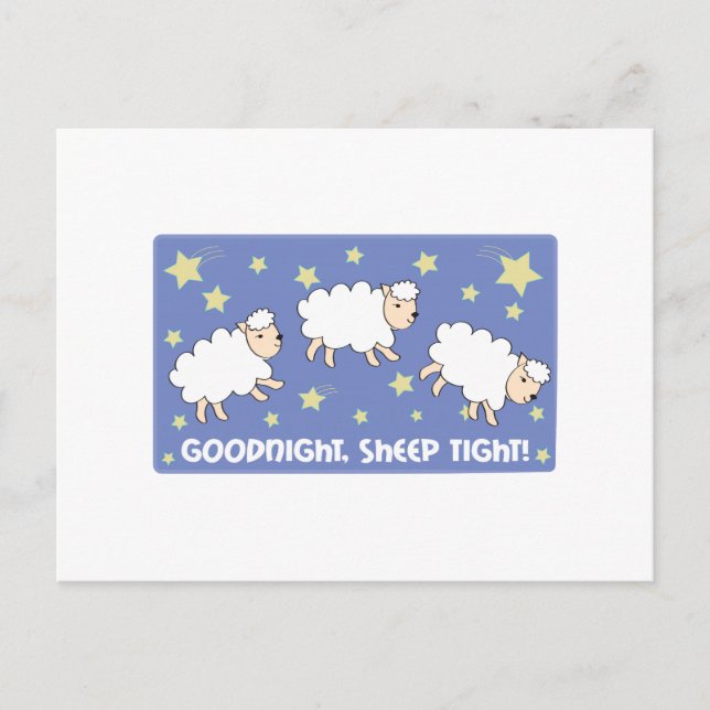 Carte Postale Bonne nuit. Moutons Serrés ! (Devant)